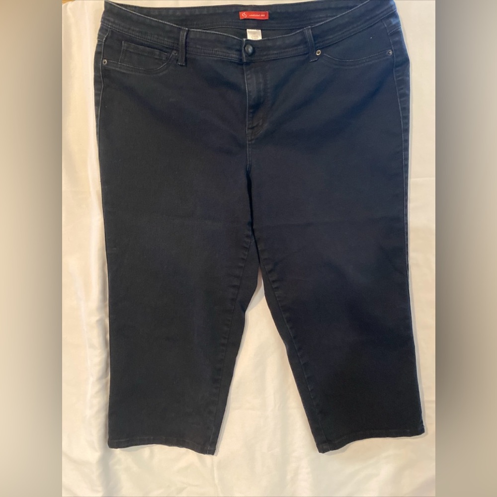 db established 1962 Black Stretch Fit Crop Jeans Plus Size 20